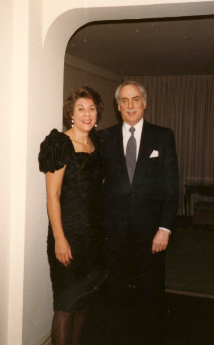 Marshall and Marian dressed for a formal occasion