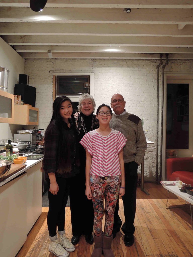 Marshall and Marian at home with grandchildren