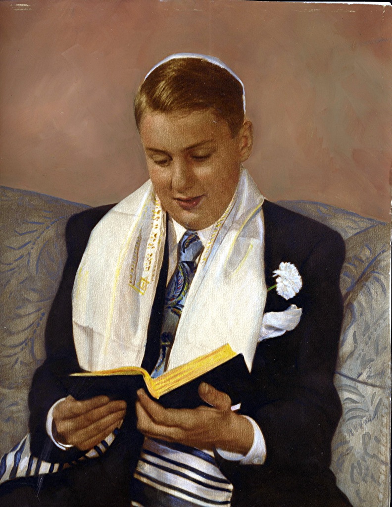 Marshall reading during a family ceremony as a young man